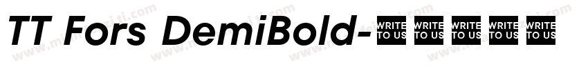 TT Fors DemiBold字体转换